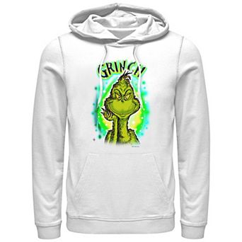 Big & Tall Dr. Seuss Grinch Airbrush Background Graphic Hoodie