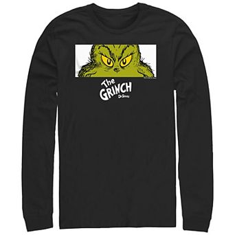 Big & Tall Dr. Seuss Grinch Naughty Eyes Long Sleeve Graphic Tee