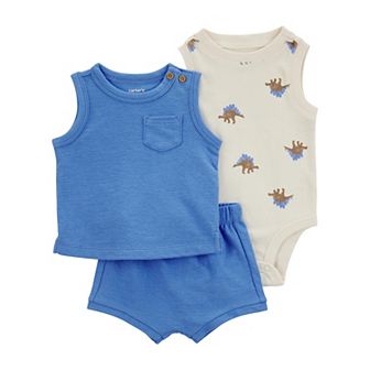 Baby Boy Carter's 3 pc Tank Top, Dinosaur Bodysuit & Shorts Set