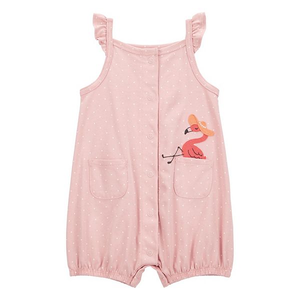 Baby Girl Carter's Flamingo Romper - Flamingo (3 MONTHS)