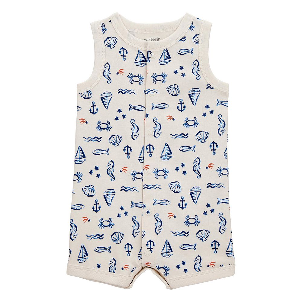 Carter's 1pc Baby Boy Beach Button-Front Romper main image 1
