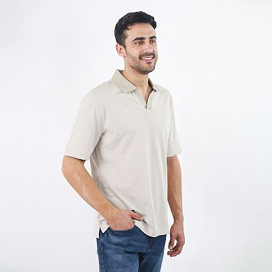 Men's JACHS NY Short Sleeve Lightweight Knit Oxford Polo