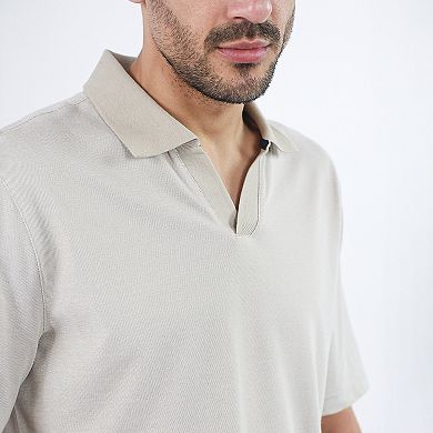 Men's JACHS NY Short Sleeve Lightweight Knit Oxford Polo