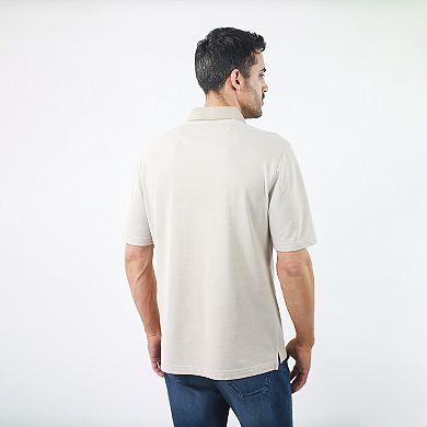 Men's JACHS NY Short Sleeve Lightweight Knit Oxford Polo