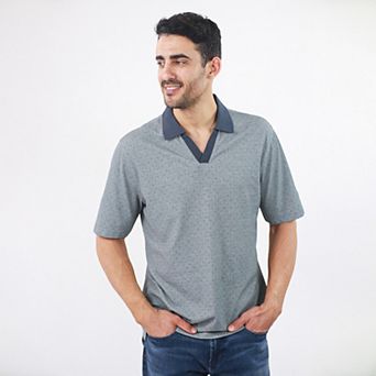Men's JACHS NY Short Sleeve Lightweight Knit Oxford Polo