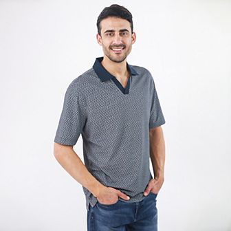 Men's JACHS NY Short Sleeve Lightweight Knit Oxford Polo