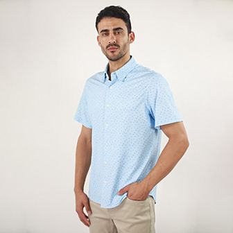 Men's JACHS NY Short Sleeve 4-Way Stretch Knit Performance Shirt