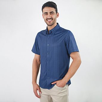 Men's JACHS NY Short Sleeve 4-Way Stretch Knit Performance Shirt