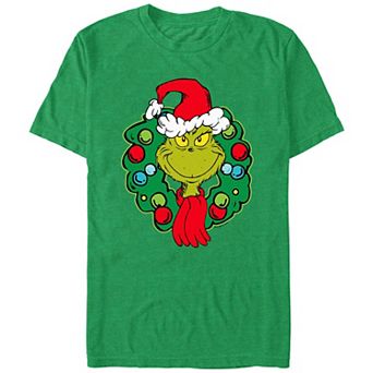 Men's Dr. Seuss Grinch Wreath Graphic Tee