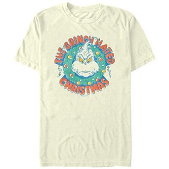 Men's Dr. Seuss The Grinch Hated Christmas Wreath Graphic Tee