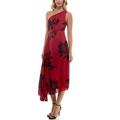 Women's Nicole Miller One Shoulder Pleated Dress