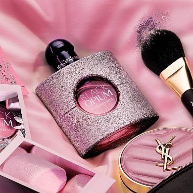 Black Opium Eau de Parfum Glitter Travel Spray with Marshmallow & Coffee