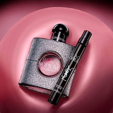 Black Opium Eau de Parfum Glitter Travel Spray with Marshmallow & Coffee