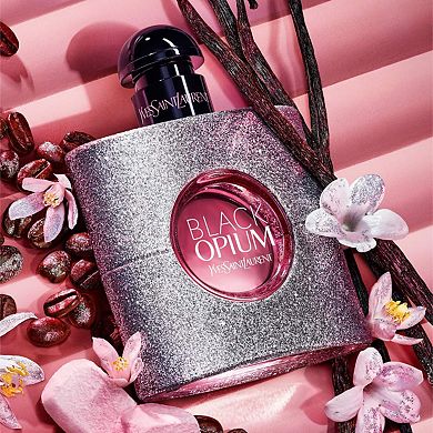 Black Opium Eau de Parfum Glitter Travel Spray with Marshmallow & Coffee