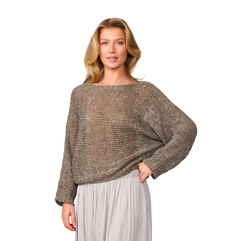 Wheat Gray Oversized Dolman Sleeve Sweater main image 0