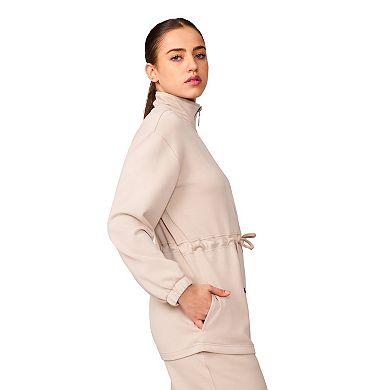 Women's Grey & Gray Soft Zip-Front Drawcord Jacket