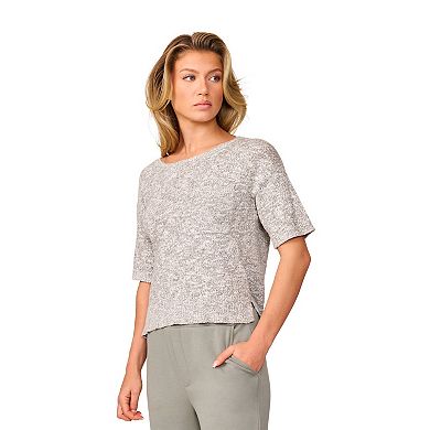 Women's Grey & Gray Short Sleeve Sweater