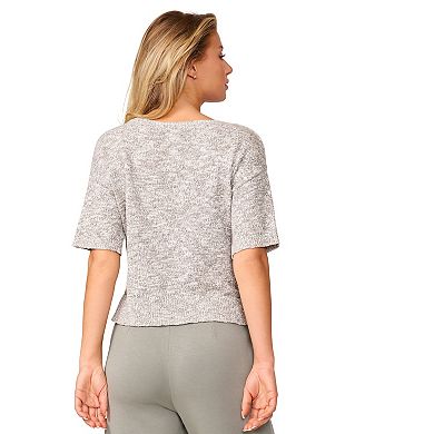 Women's Grey & Gray Short Sleeve Sweater