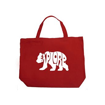 Explore - Large Word Art Tote Bag