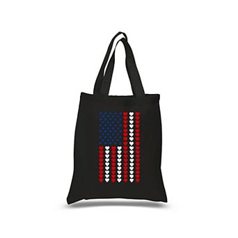 Heart Flag - Small Word Art Tote Bag