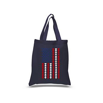 Heart Flag - Small Word Art Tote Bag