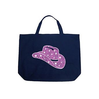 Cowgirl Hat - Large Word Art Tote Bag