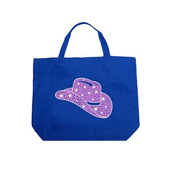 Cowgirl Hat - Large Word Art Tote Bag
