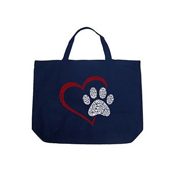 Paw Heart - Large Word Art Tote Bag