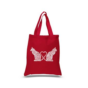Cat Tail Hearts - Small Word Art Tote Bag