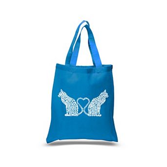 Cat Tail Hearts - Small Word Art Tote Bag
