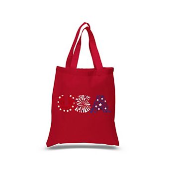 Usa Fireworks - Small Word Art Tote Bag