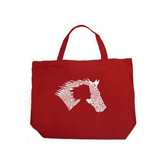 Girl Horse - Large Word Art Tote Bag