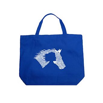 Girl Horse - Large Word Art Tote Bag