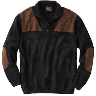 Boulder Creek by KingSize Men's Big & Tall Patch Sweater With Mock Neck