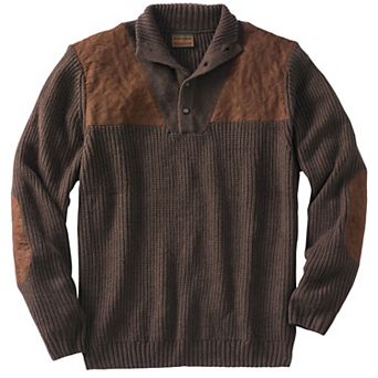 Boulder Creek by KingSize Men's Big & Tall Patch Sweater With Mock Neck