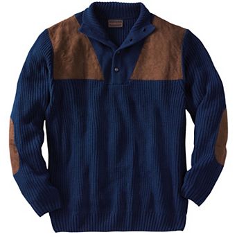 Boulder Creek by KingSize Men's Big & Tall Patch Sweater With Mock Neck