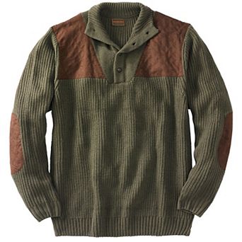 Boulder Creek by KingSize Men's Big & Tall Patch Sweater With Mock Neck