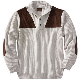 Boulder Creek by KingSize Men's Big & Tall Patch Sweater With Mock Neck