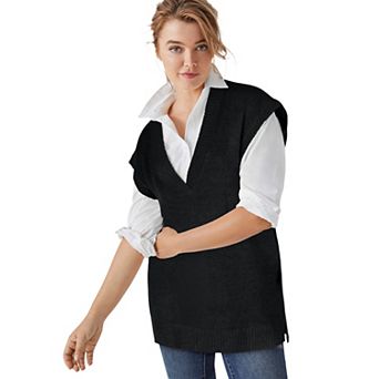ellos Plus Size V-Neck Pullover Sweater Vest