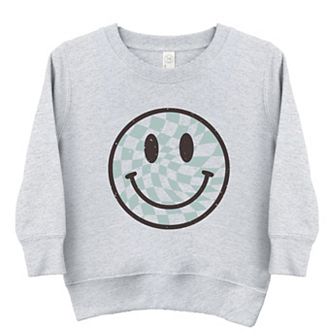 Checker Board Smiley Face Toddler Graphic Sweatshirt