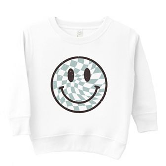Checker Board Smiley Face Toddler Graphic Sweatshirt