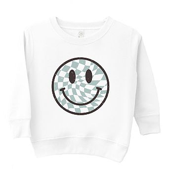 Checker Board Smiley Face Toddler Graphic Sweatshirt