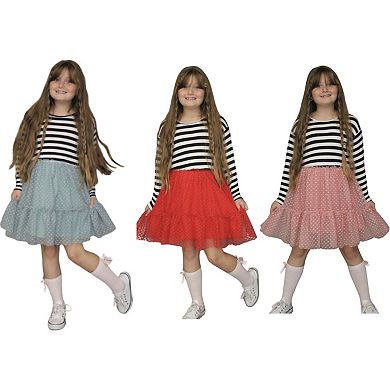 Lined Fit And Flare Combo Girl's Dress