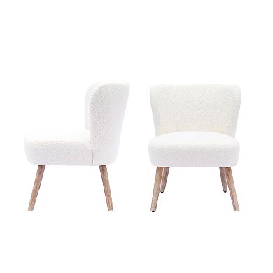 Westintrends 25" Upholstered Boucle Accent Chair (set Of 2)