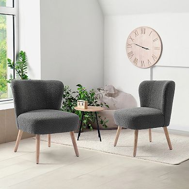 Westintrends 25" Upholstered Boucle Accent Chair (set Of 2)