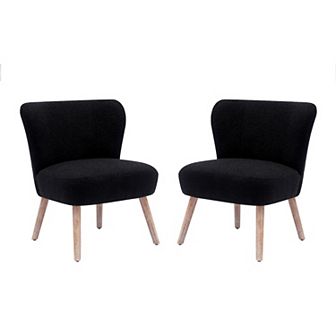 Westintrends 25" Upholstered Boucle Accent Chair (set Of 2)