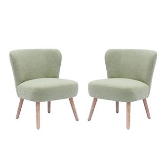 Westintrends 25" Upholstered Boucle Accent Chair (set Of 2)