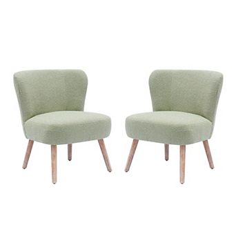 Westintrends 25" Upholstered Boucle Accent Chair (set Of 2)