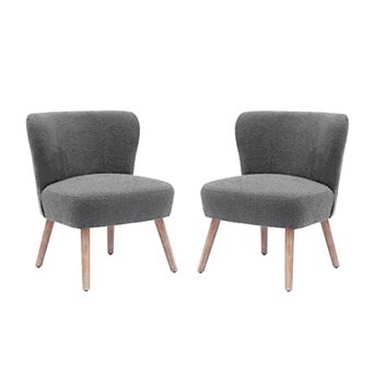 Westintrends 25" Upholstered Boucle Accent Chair (set Of 2)
