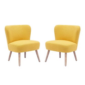 Westintrends 25" Upholstered Boucle Accent Chair (set Of 2)